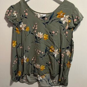 Green floral Old Navy top
